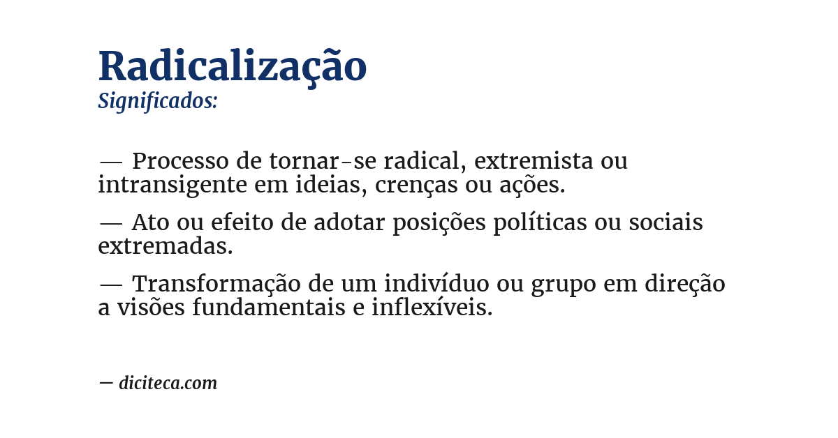 Significado de radicalização