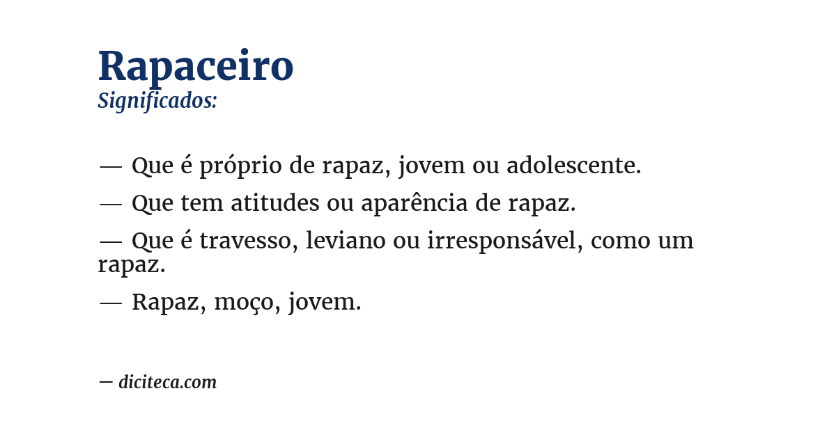 Significado de rapaceiro
