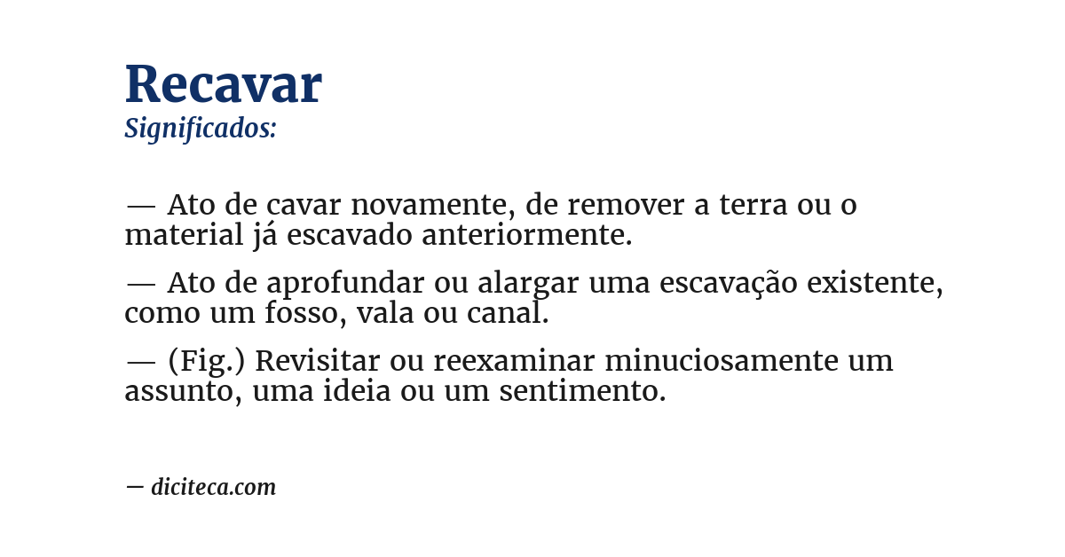 Significado de recavar