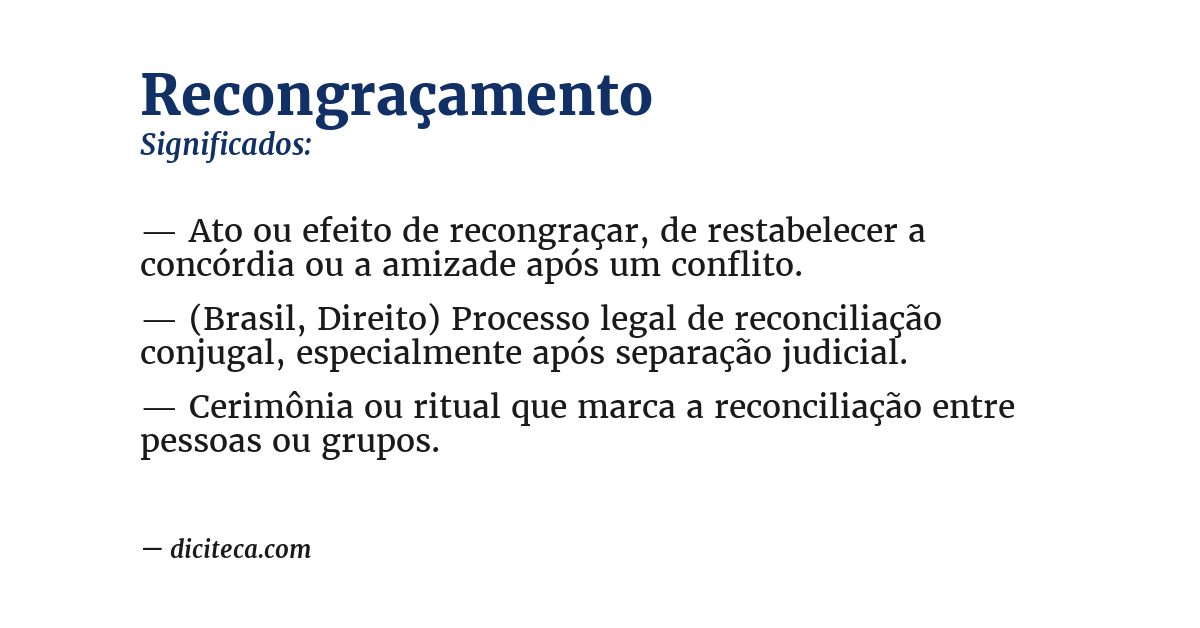 Significado de recongraçamento