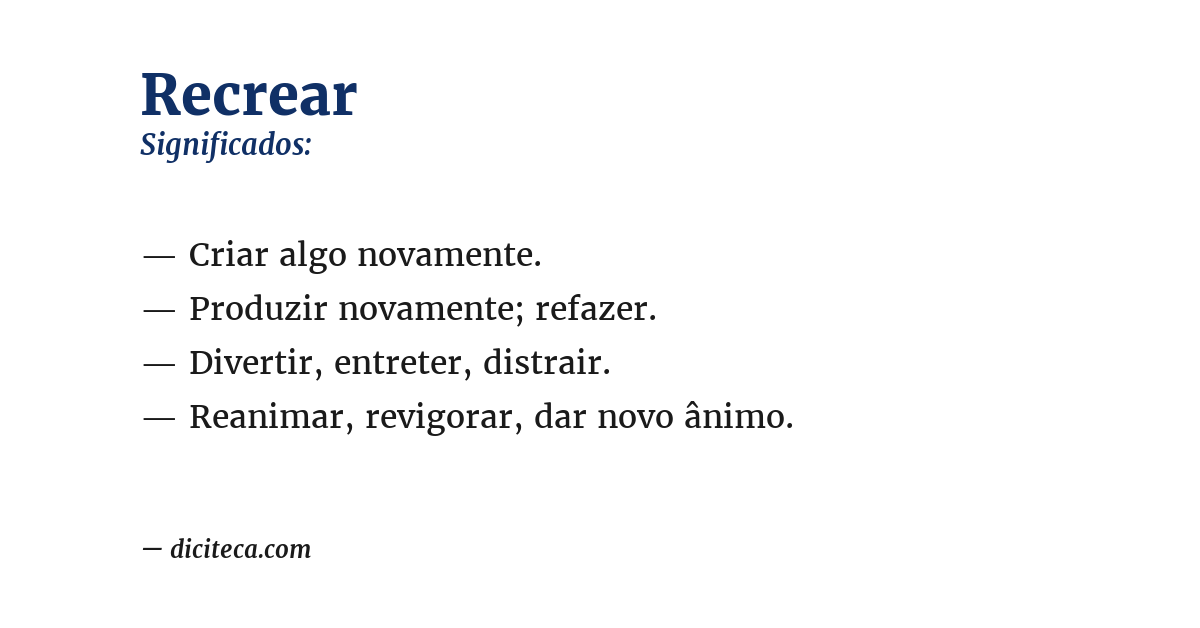Significado de recrear