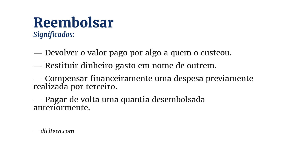 Significado de reembolsar