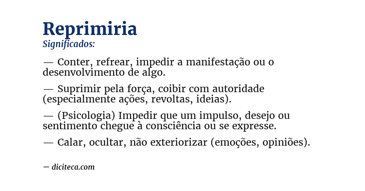 Significado de reprimiria