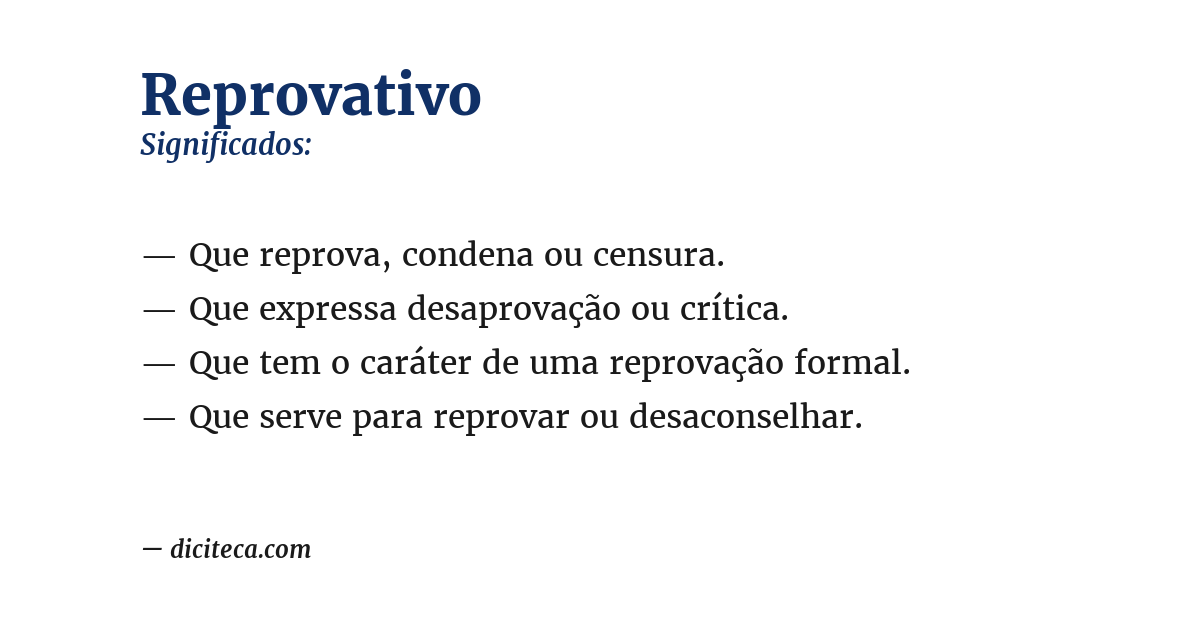 Significado de reprovativo