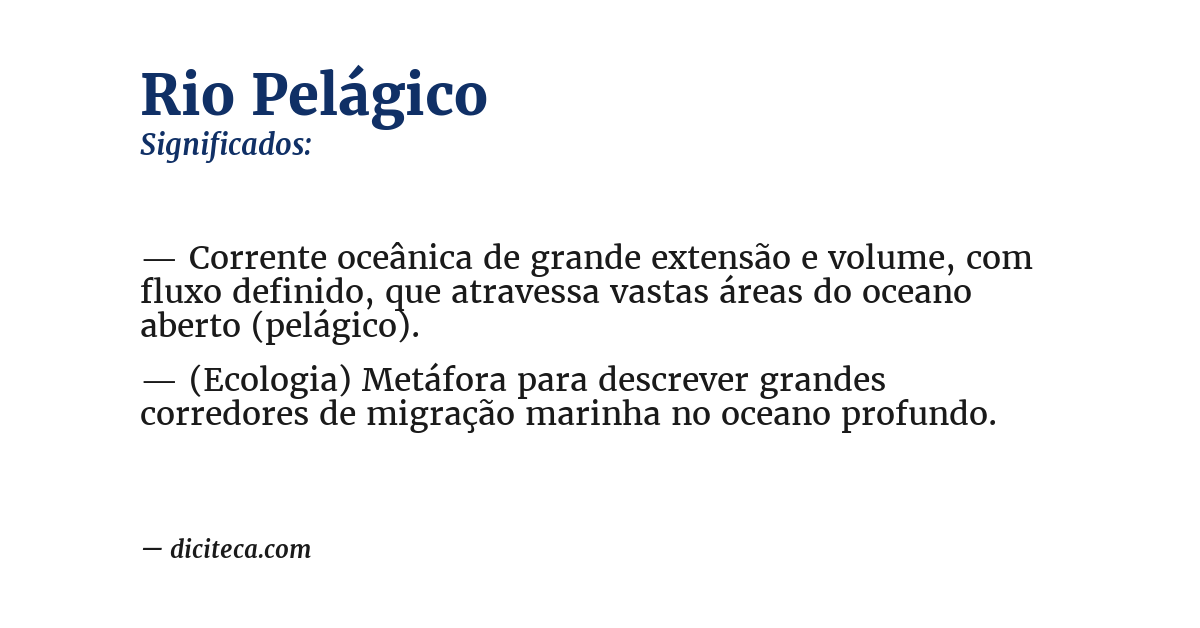Significado de rio pelágico