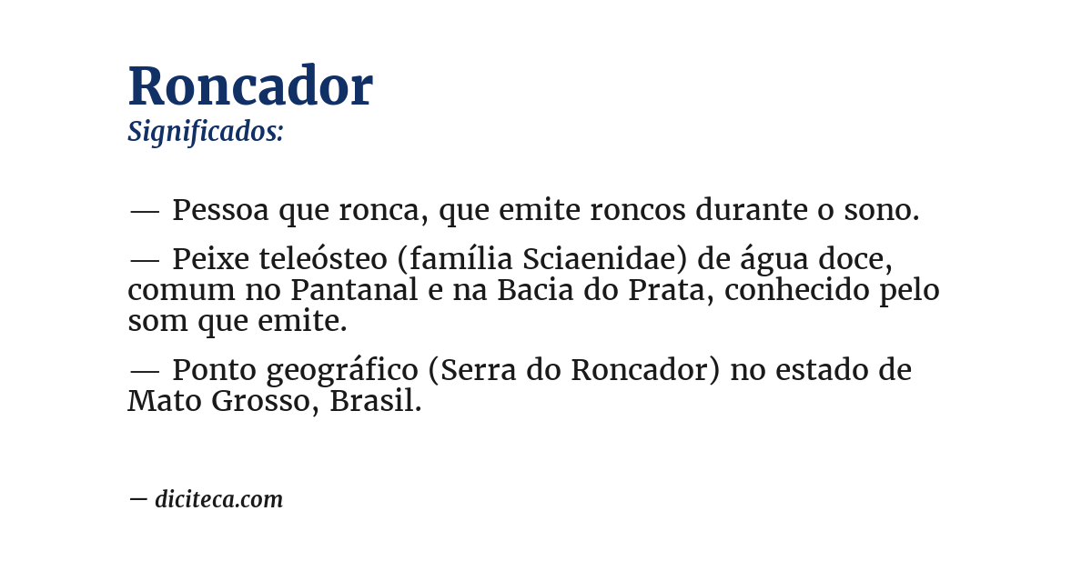 Significado de roncador