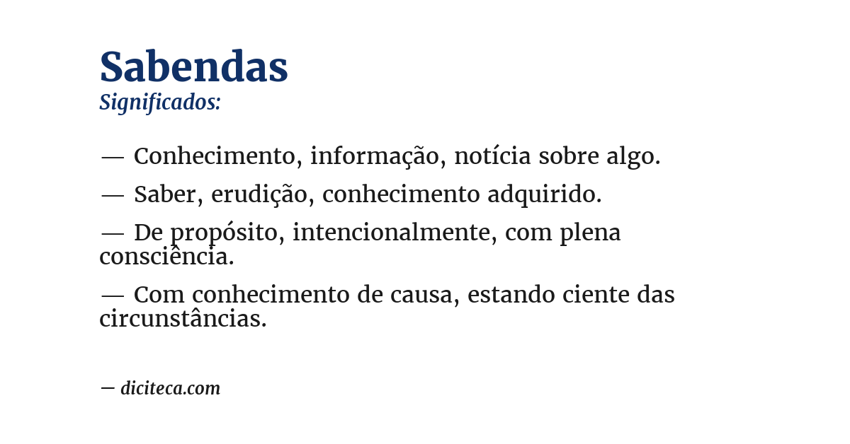 Significado de sabendas