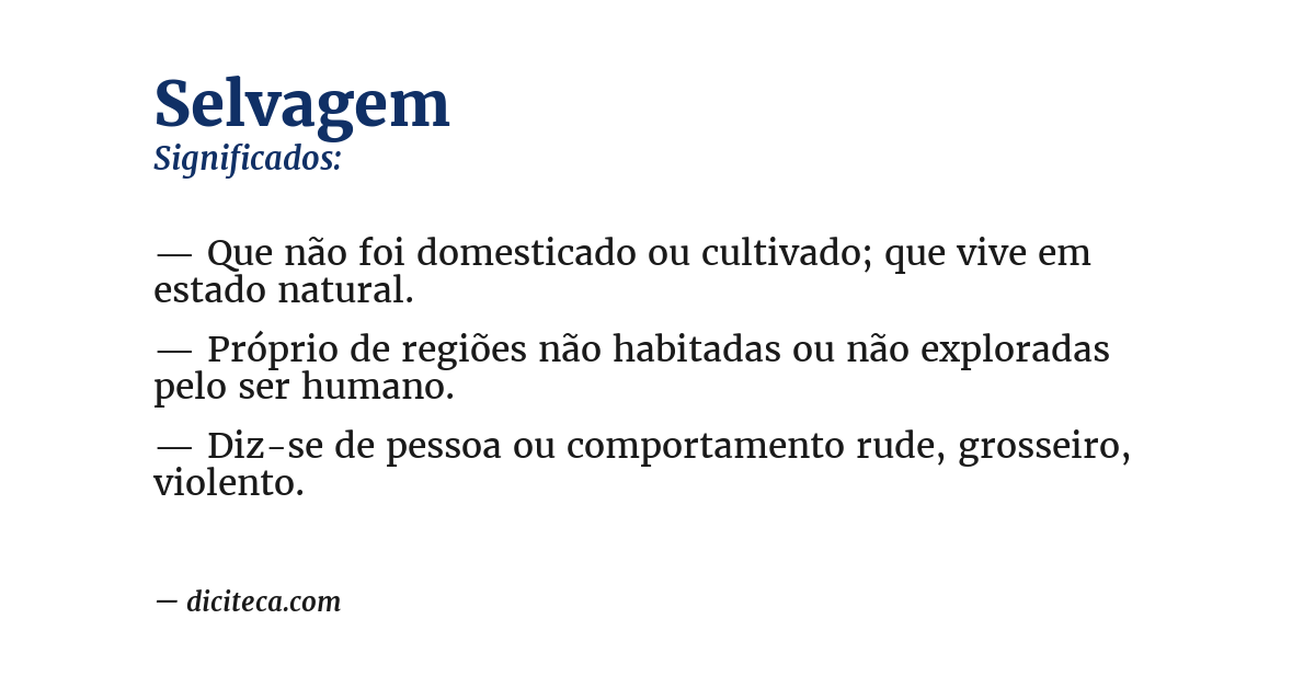 Significado de selvagem