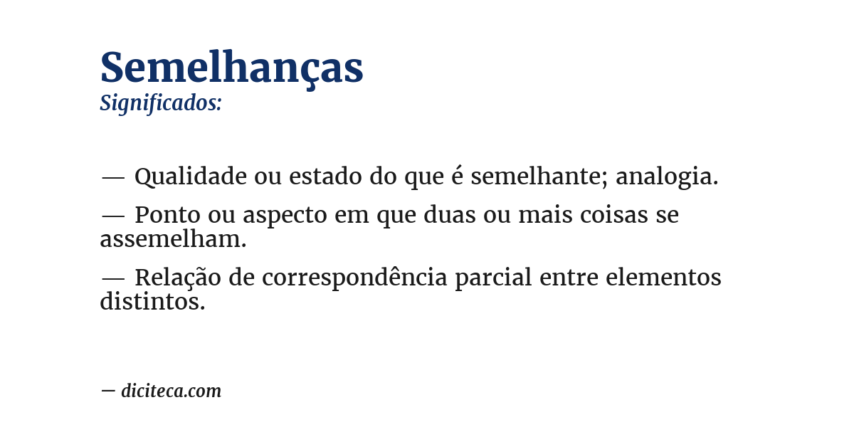 Significado de semelhanças