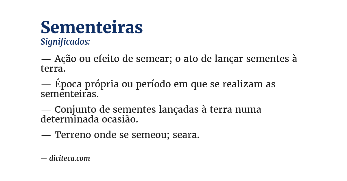 Significado de sementeiras