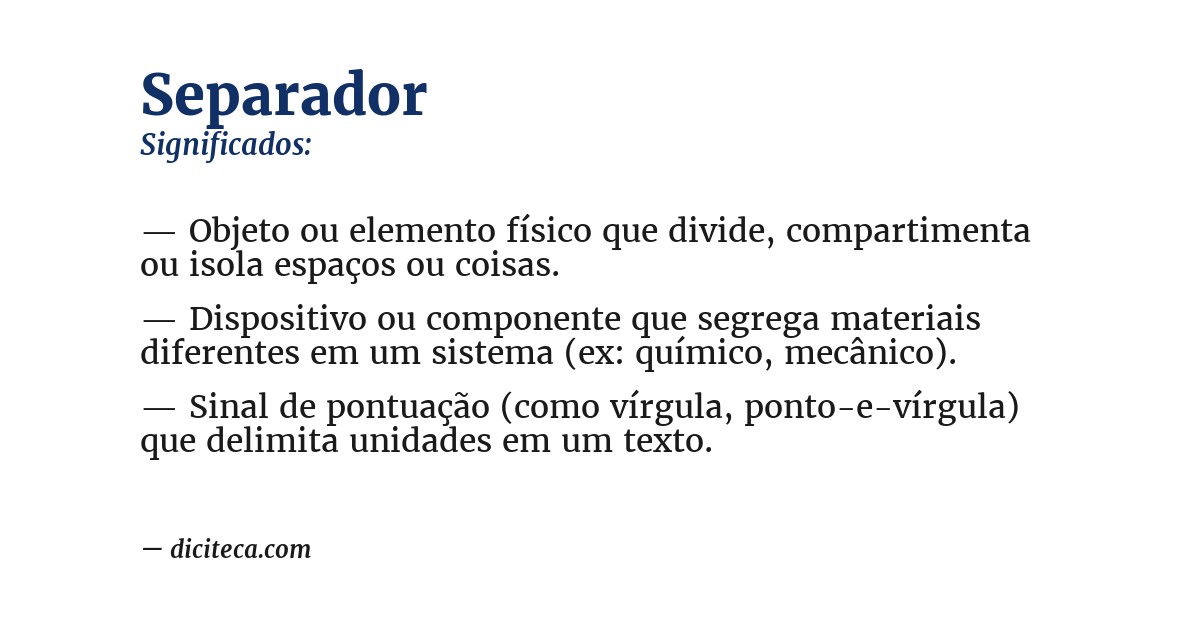 Significado de separador