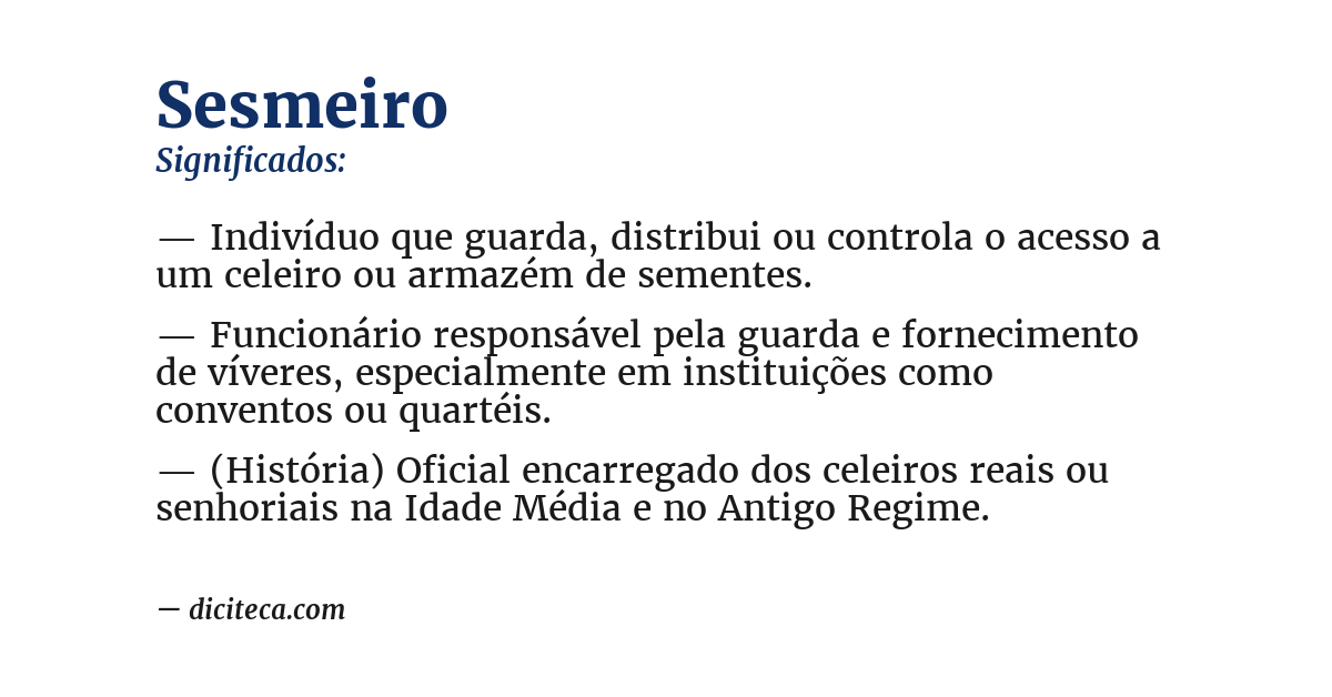 Significado de sesmeiro