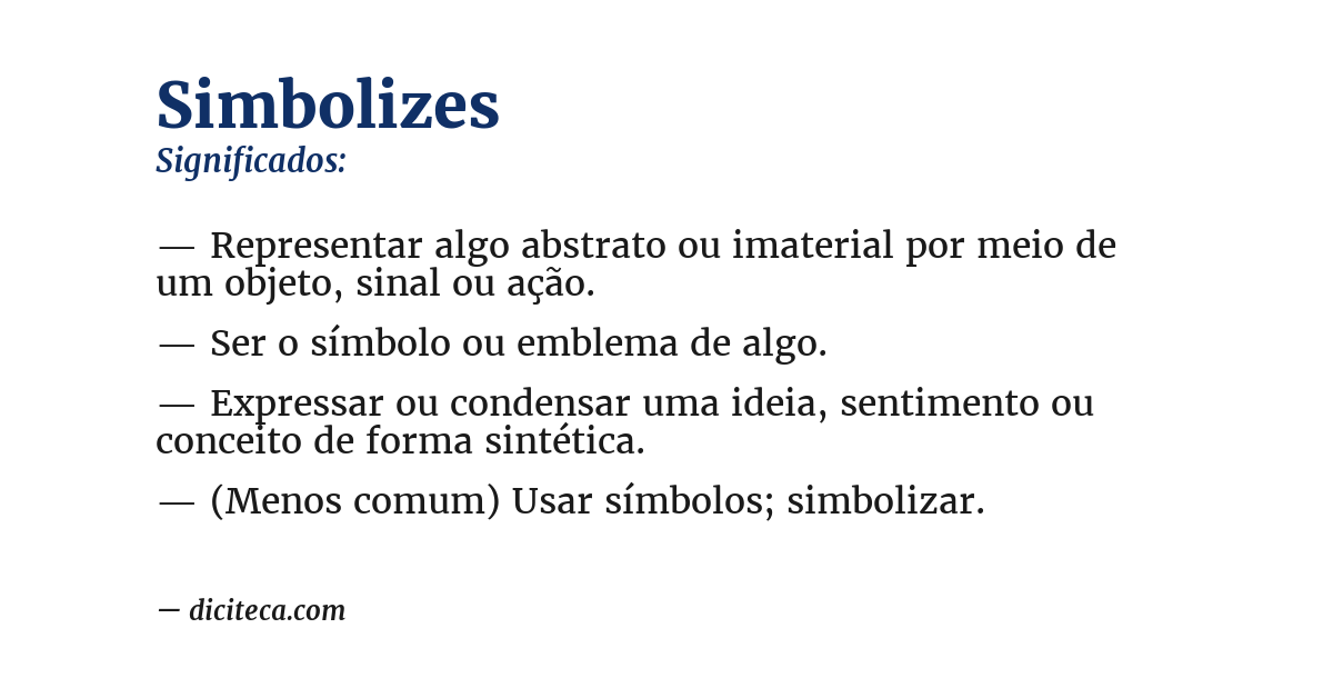 Significado de simbolizes