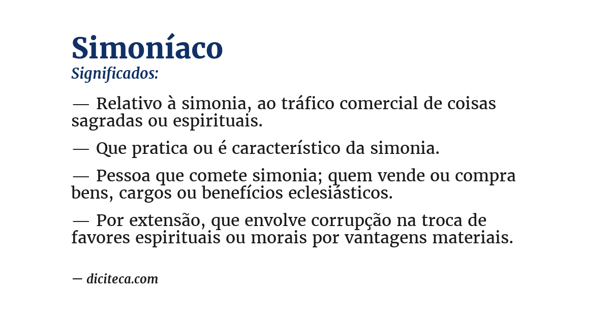 Significado de simoníaco