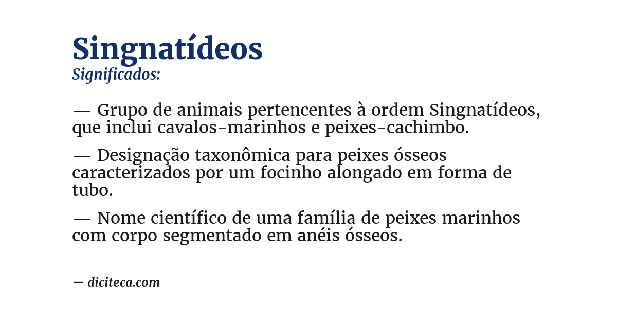 Significado de singnatídeos