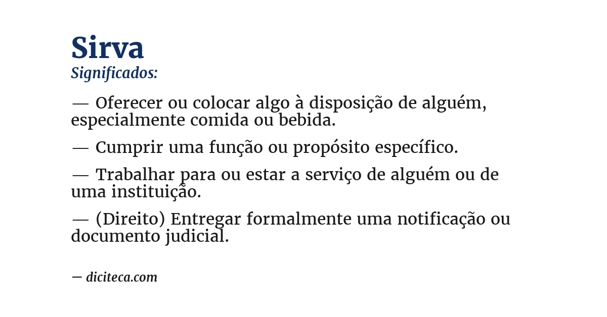 Significado de sirva