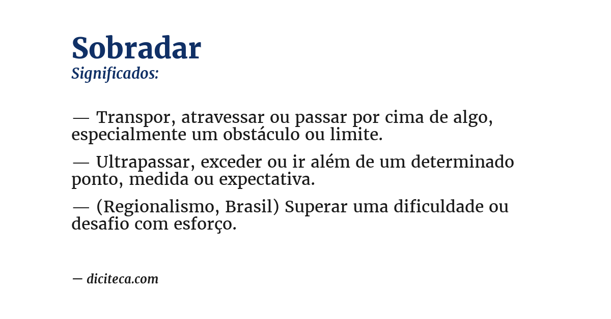 Significado de sobradar