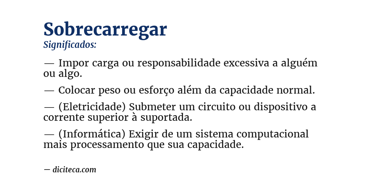 Significado de sobrecarregar