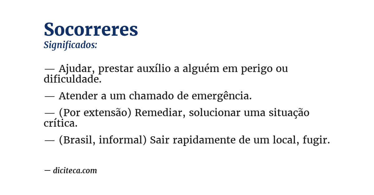 Significado de socorreres