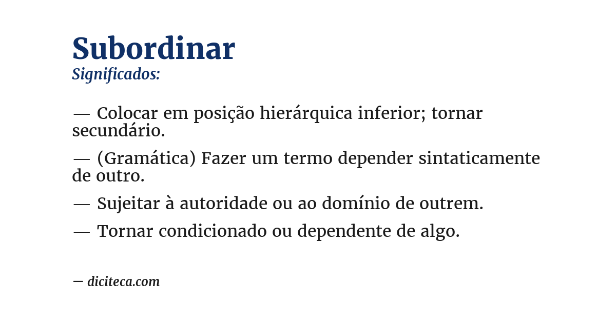 Significado de subordinar