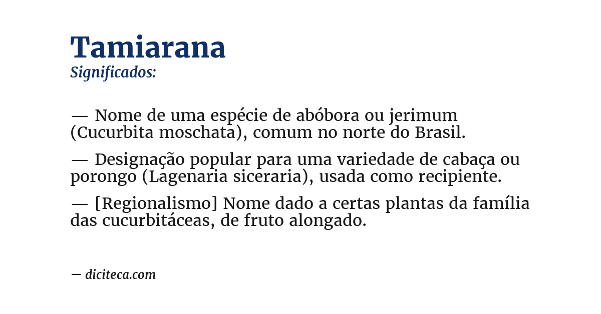 Significado de tamiarana