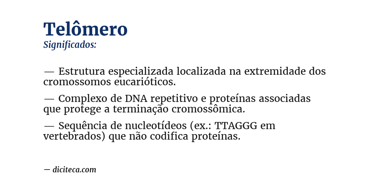 Significado de telômero