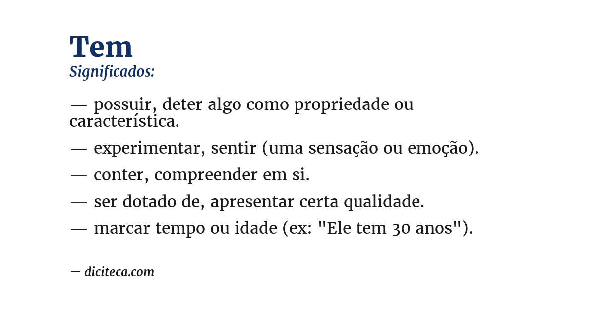Significado de tem