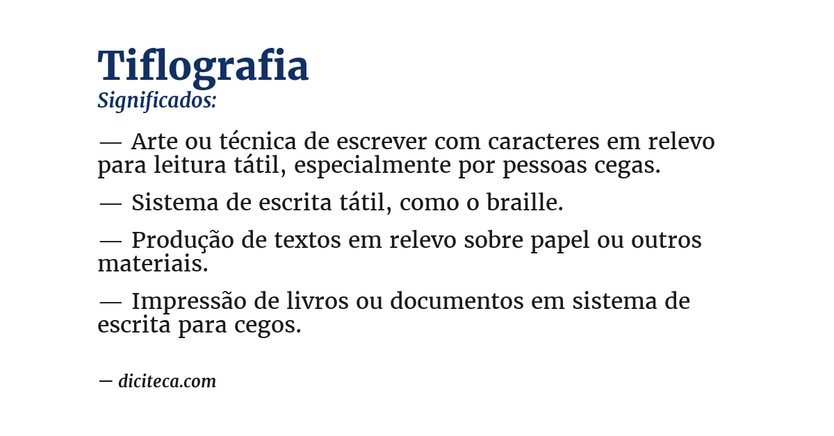Significado de tiflografia