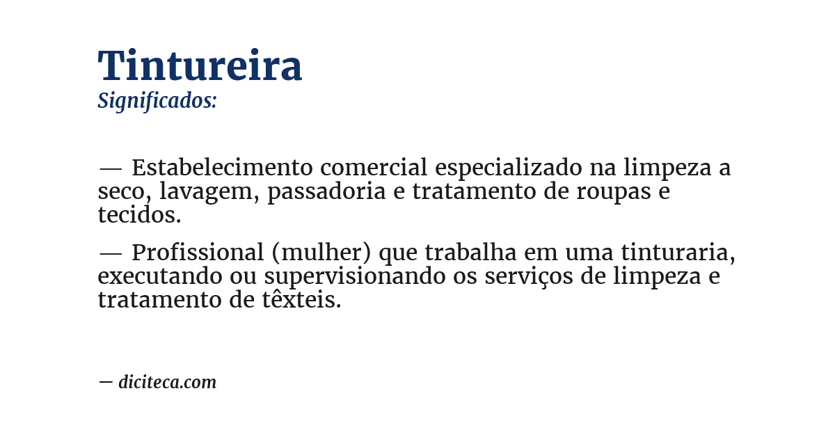 Significado de tintureira