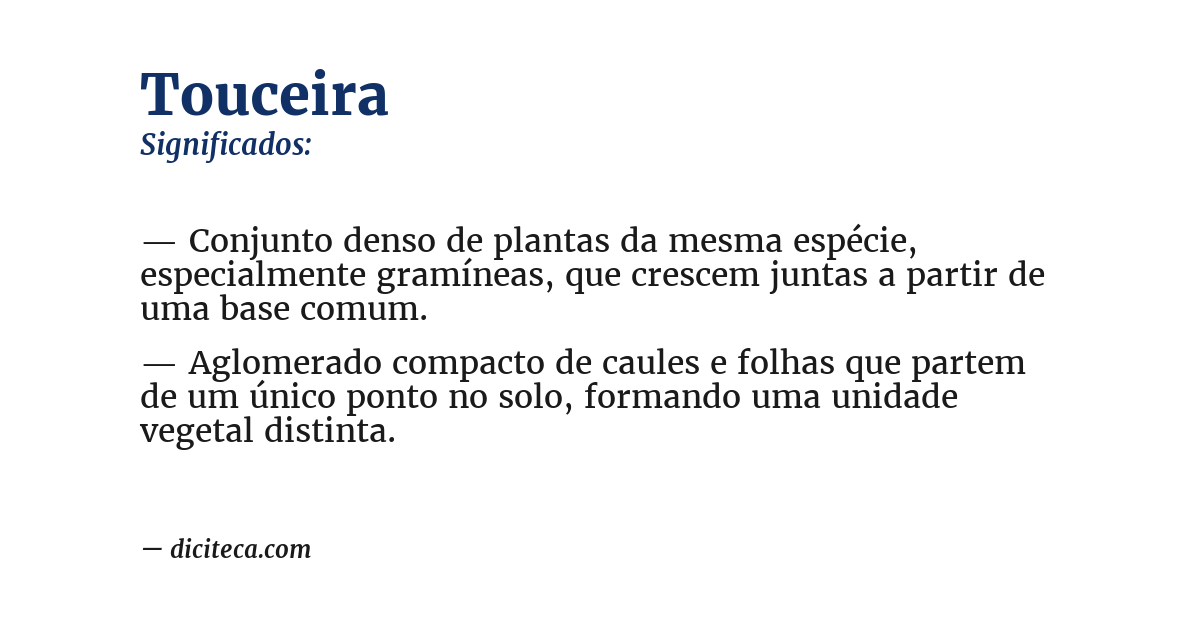 Significado de touceira