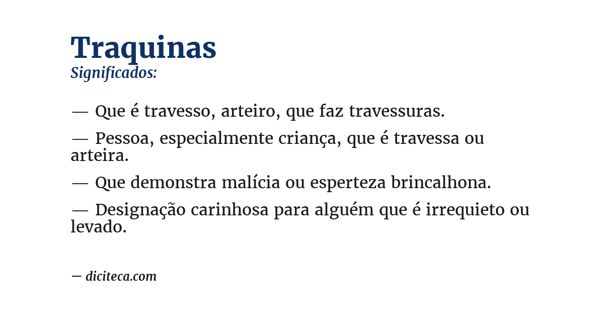 Significado de traquinas