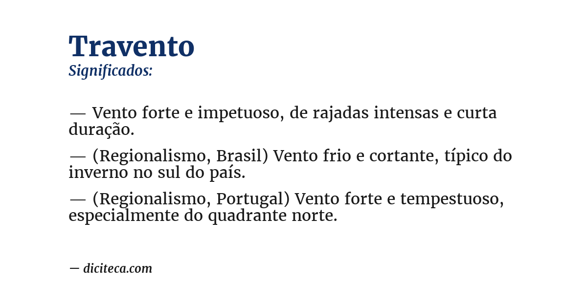 Significado de travento