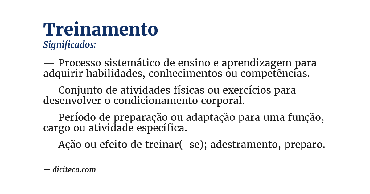 Significado de treinamento