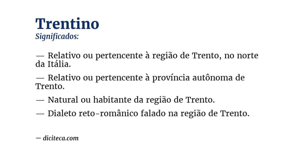 Significado de trentino