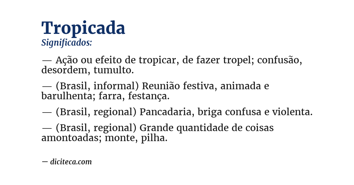 Significado de tropicada