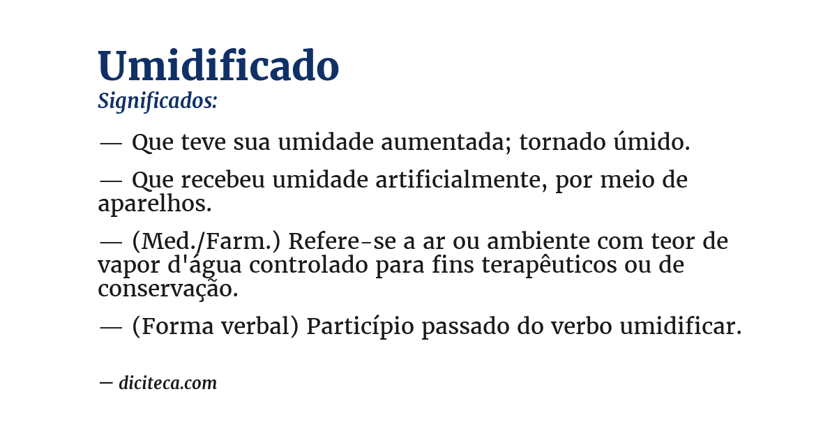 Significado de umidificado