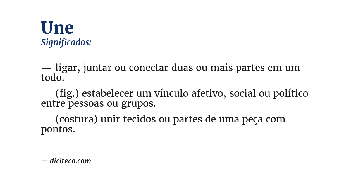 Significado de une