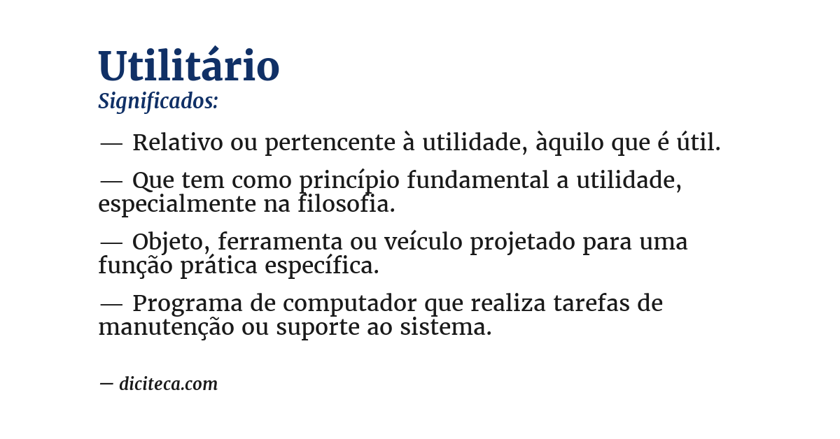 Significado de utilitário