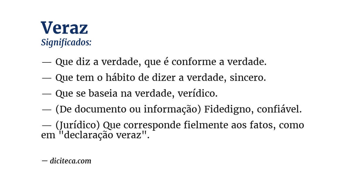 Significado de veraz