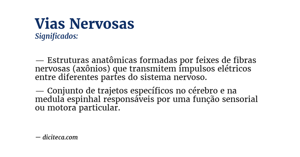 Significado de vias nervosas