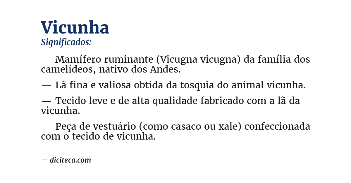 Significado de vicunha