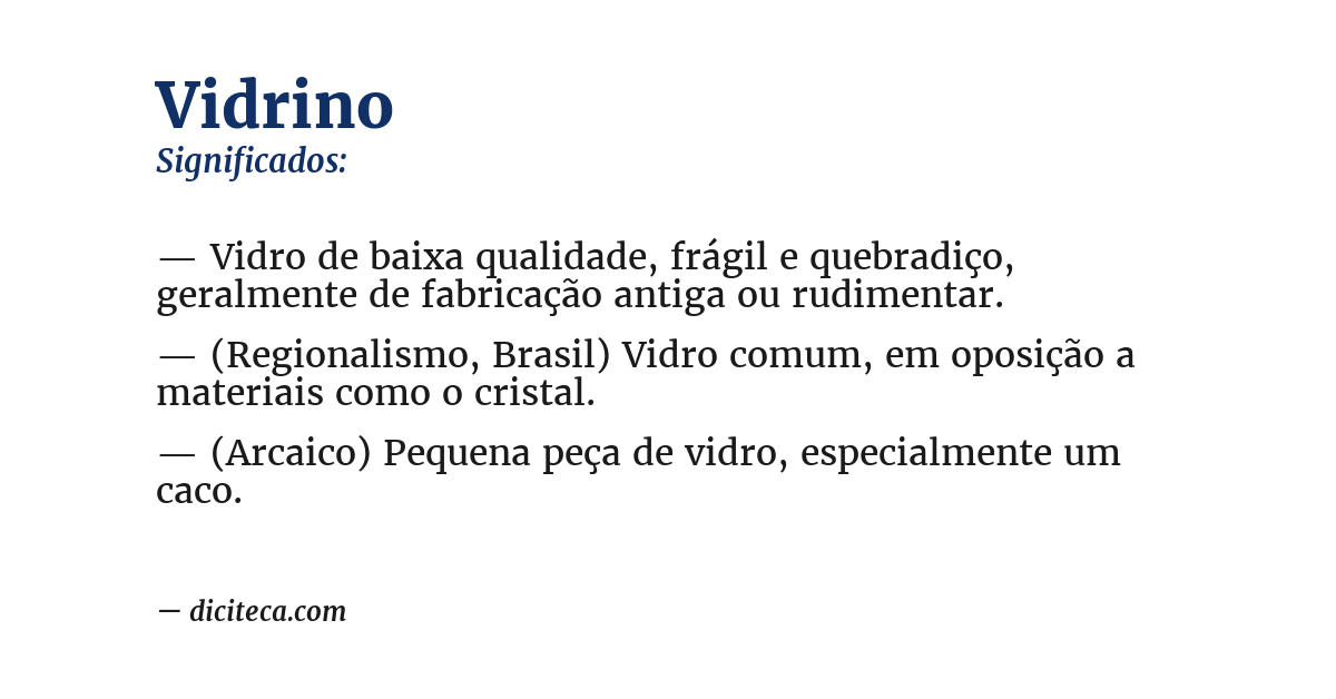 Significado de vidrino