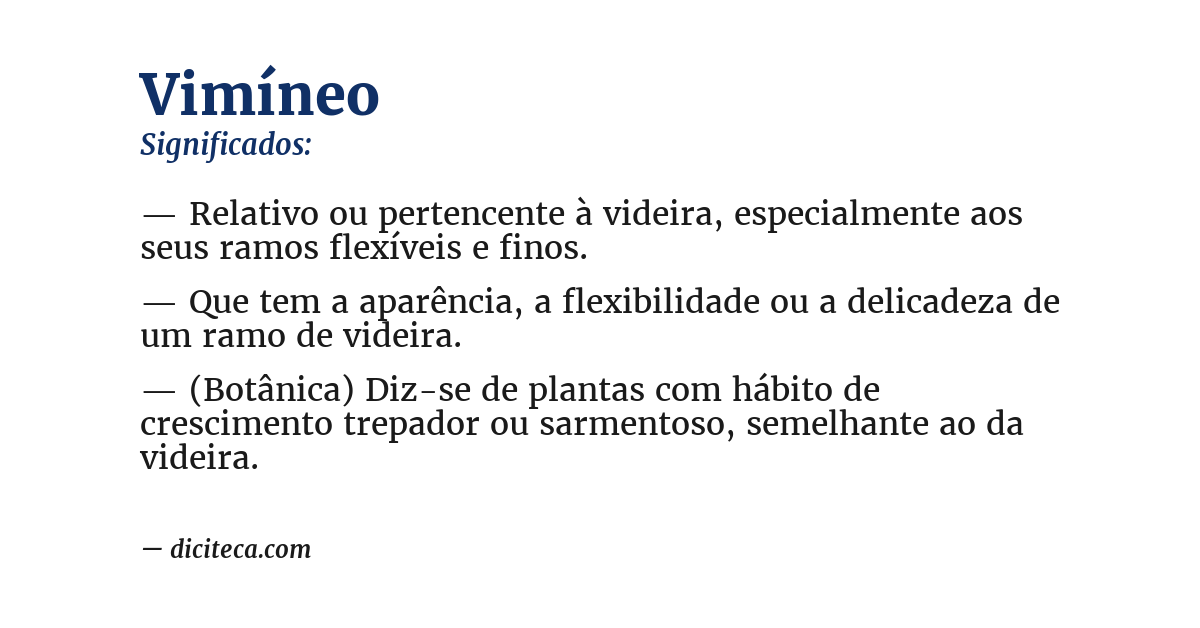 Significado de vimíneo