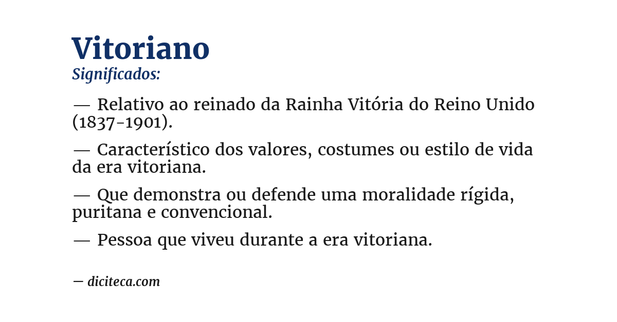 Significado de vitoriano