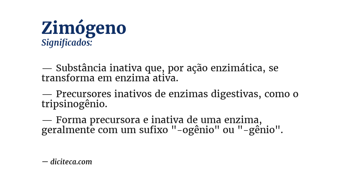 Significado de zimógeno