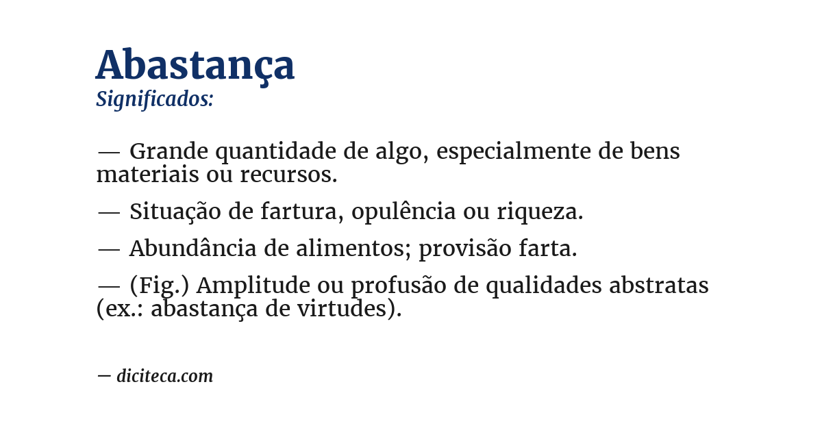 Significado de abastança