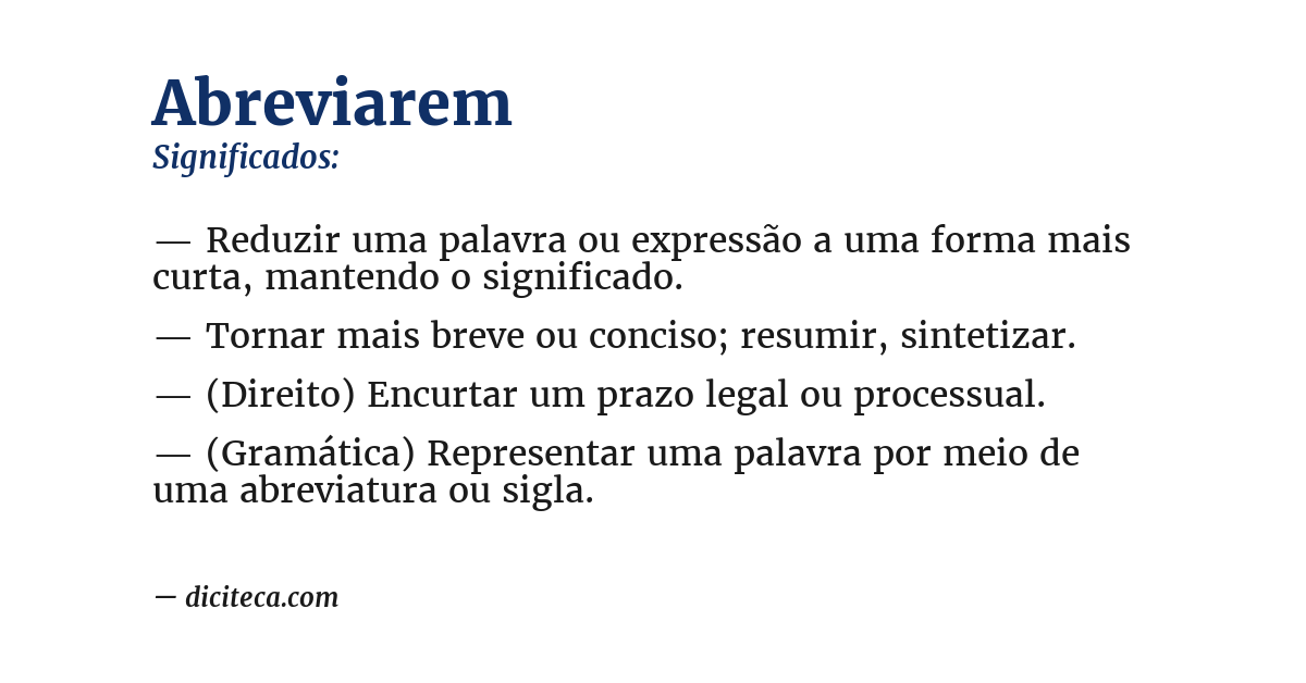 Significado de abreviarem