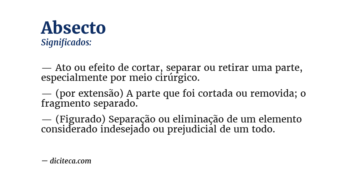 Significado de absecto