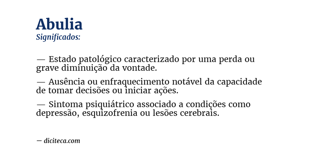 Significado de abulia