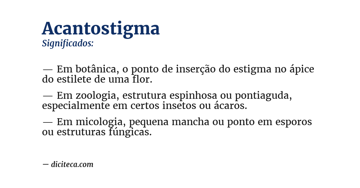 Significado de acantostigma
